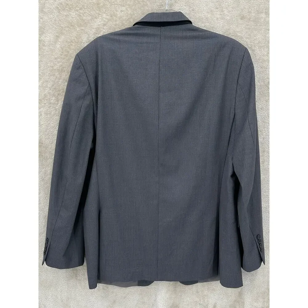 Calvin Klein Suit Jacket Mens 42R Gray Pinstripe 100% Wool Sport‎ Coat Blazer